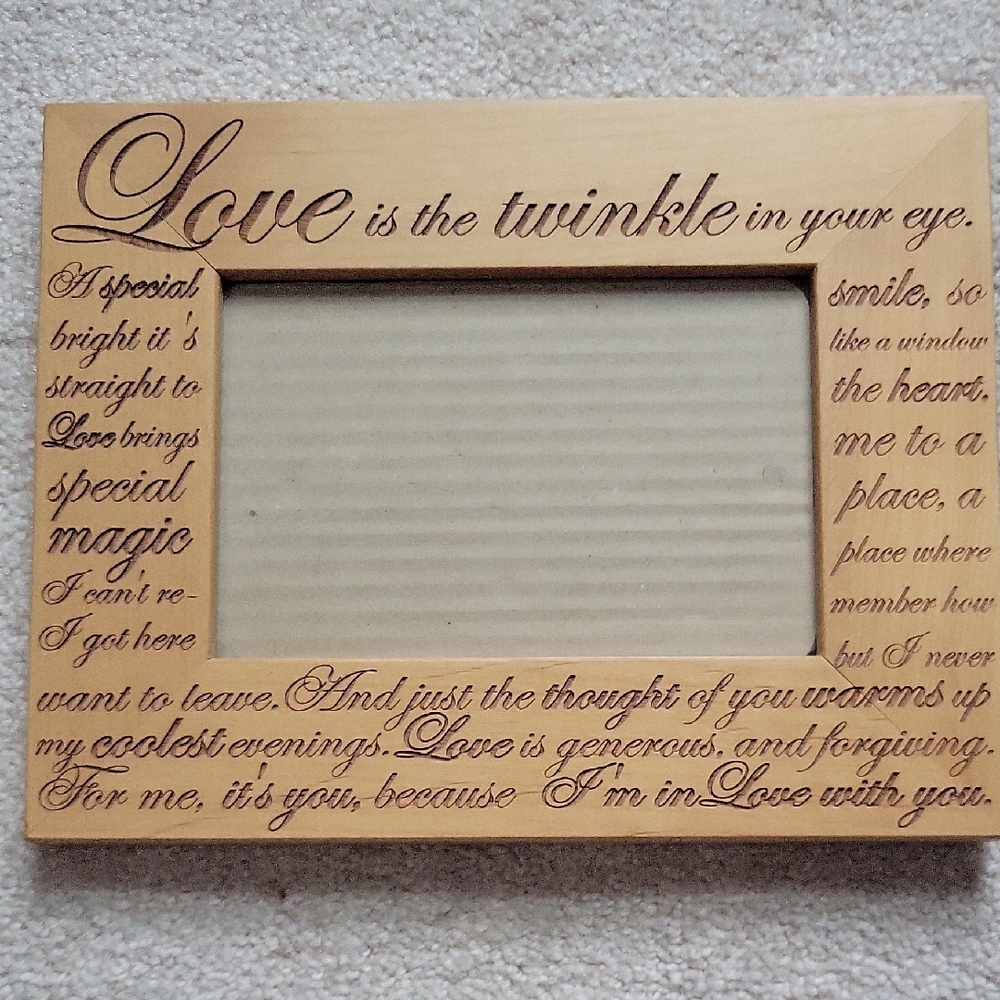 Engraved Love Quote Wooden Photo Frame